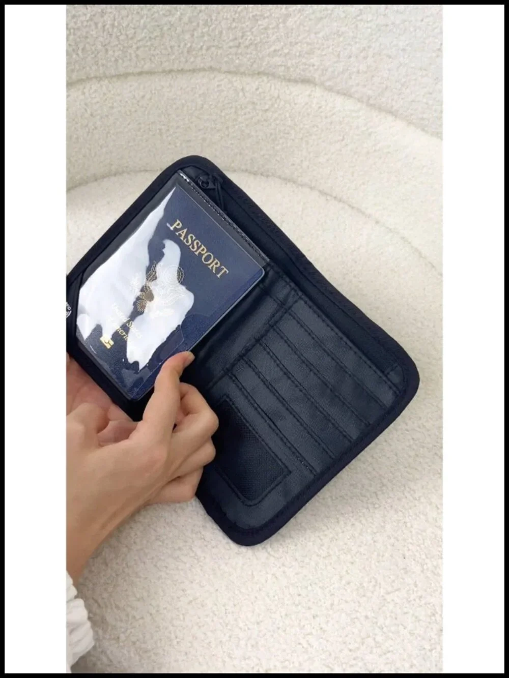 RFID Blocking Passport Holder Organizer Travel Document Case Waterproof Nylon